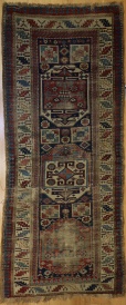 R7231 Antique Caucasian Kazak Carpet Runner