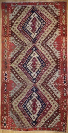 R1954 Antique Turkish Malatya Kilim Rug