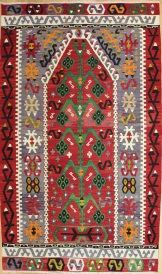 R7159 Vintage Esme Turkish Kilim Rug