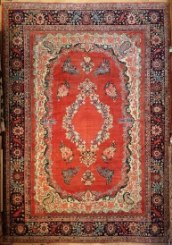 R9384 Vintage Sarouk Persian Carpet