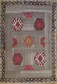 R3769 Vintage Turkish Kilim Patchwork Rug