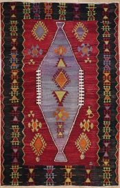 R8715 Vintage Turkish Kilim Rug