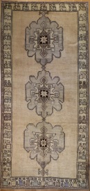 R3703 Vintage Ushak Turkish Carpet Runner