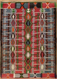 R6335 Vintage Ushak Turkish Kilim Rug
