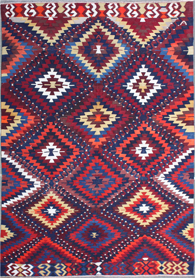 R7382 Beautiful Anatolian Turkish Kilim Rug