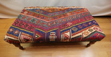 R4725 Antique Kilim Ottoman Stool Table