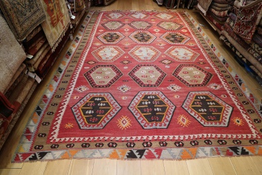 R7465 Antique Large Turkish Kilim