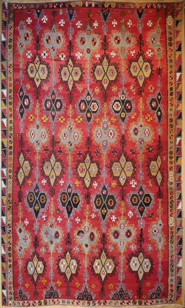 R8166 Antique Large Turkish Kilim Rug