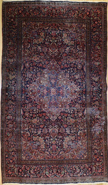 R9318 Antique Persian Kashan Rug