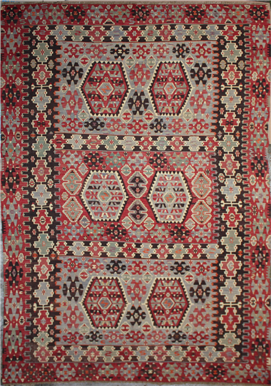 R4167 Antique Turkish Esme Kilim Rug