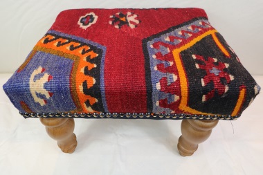 R4796 Antique Turkish Kilim Footstool