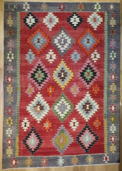 R8907 Antique Turkish Kilim Rug