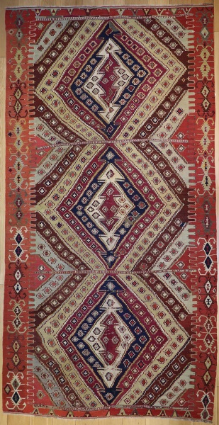 R1954 Antique Turkish Malatya Kilim Rug