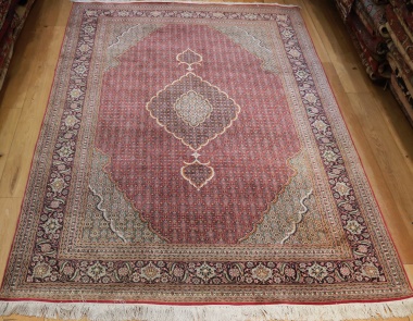 R9057 Fine Persian Silk and Wool Tabriz Carpet