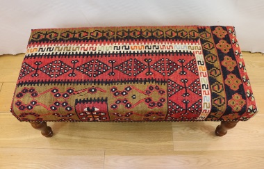 R7592 Handmade Vintage Kilim Bench Covered Stools