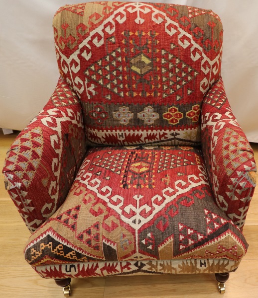 R9123 Antique Howard Kilim Chairs, View one of the most comprehensive