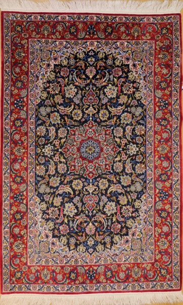 R9397 Isfahan Silk and Wool Persian Rug