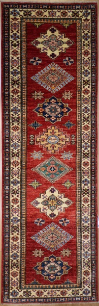 R7237 New Caucasian Kazak Carpet Runner