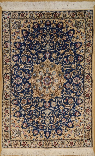 R9032 Persian Silk and Wool Nain Rugs