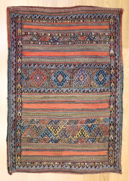 R9012 Persian Shahsavan Kilim Floor Cushion Covers