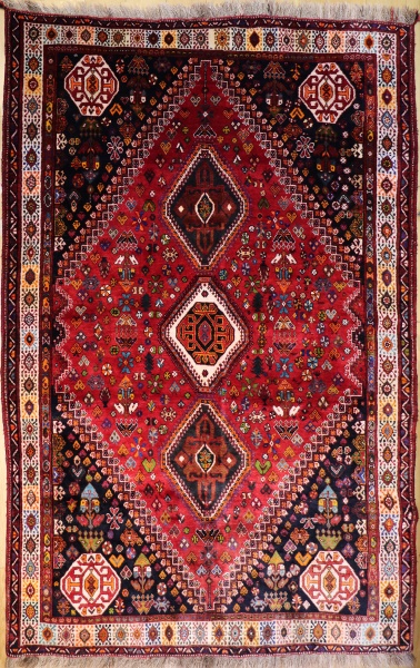 R9376 Antique Persian Qashqai Carpet