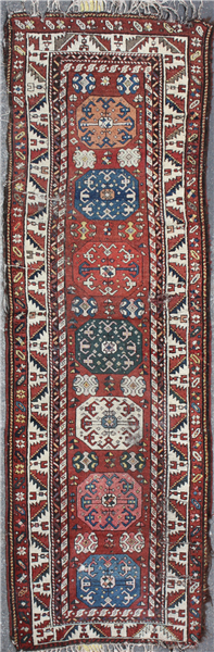 R1498 Antique Caucasian Carpet Rug Runner