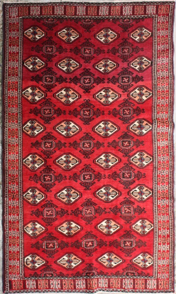 R5798 Vintage Turkmenistan Tekke Carpet