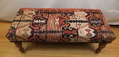 R7032 Vintage Bench Kilim Stool Table