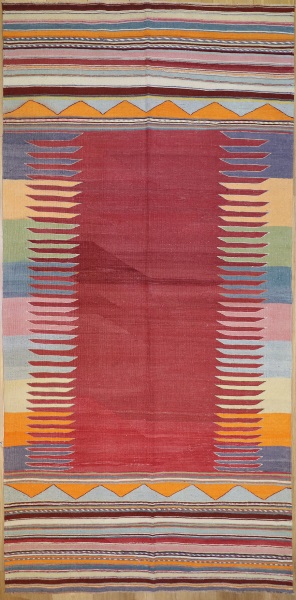 R8952 Vintage Bodrum Turkish Kilim Rug