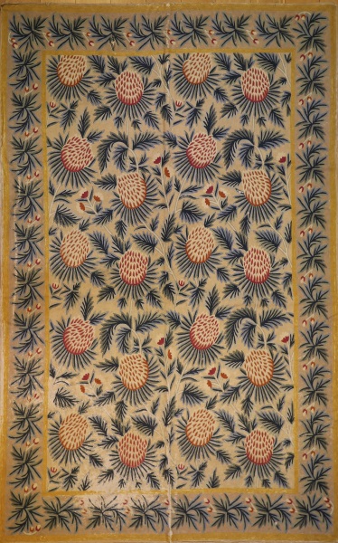 R7583 Vintage Indian Kashmir Embroidery Rug