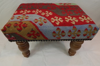 R7749 Vintage Kilim Covered Footstools