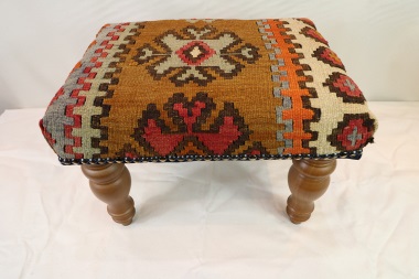 R7749 Vintage Kilim Covered Footstools