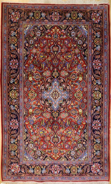 R7440 Vintage Persian Kashan Rug