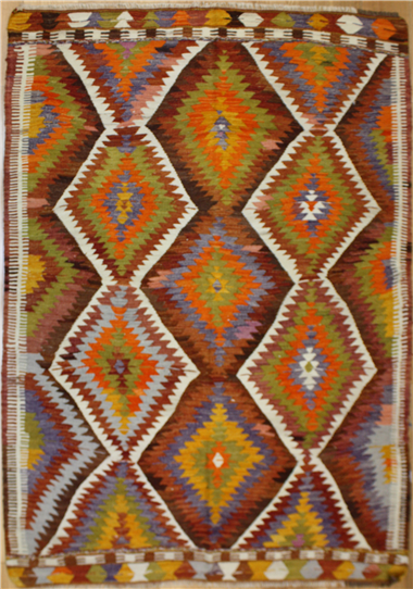 Vintage Turkish Antalya Kilim Rug R8020