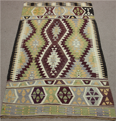 Beautiful Hand Woven Tribal And Village Vintage Turkish Antalya Kilim Rug R8718