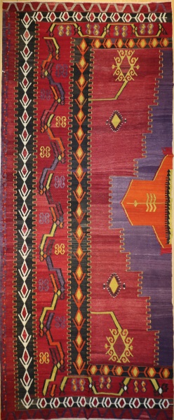 R7671 Vintage Turkish Kilim