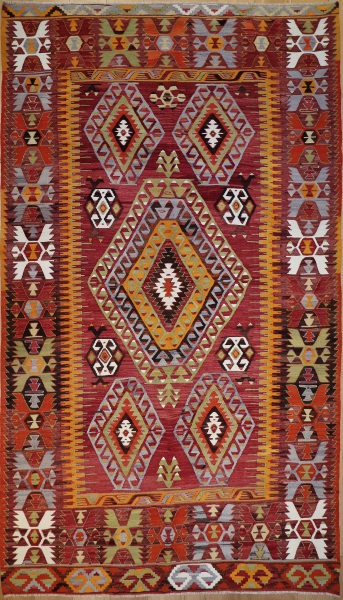 R8721 Vintage Turkish Kilim Rug