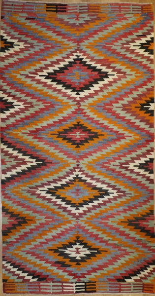 R7858 Vintage Turkish Kilim Rugs London UK