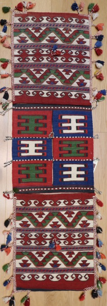 Vintage Turkish Kilim Saddle Bag R8078