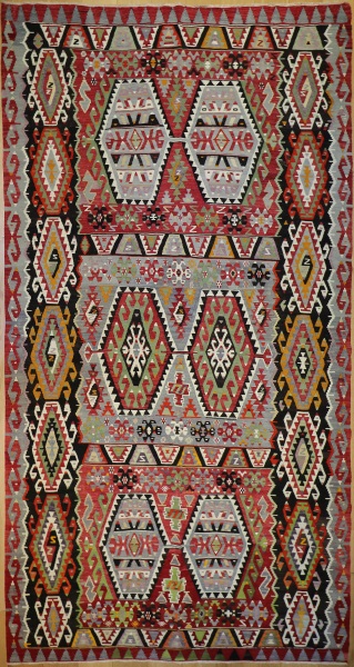 R7839 Vintage Turkish Large Kilim Rug