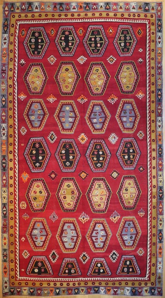 R8070 Vintage Turkish Sarkisla Kilim Rug