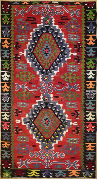 R7820 Vintage Turkish Ushak Kilim Rugs