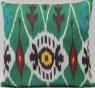 Green Silk Ikat Cushion Covers - i195
